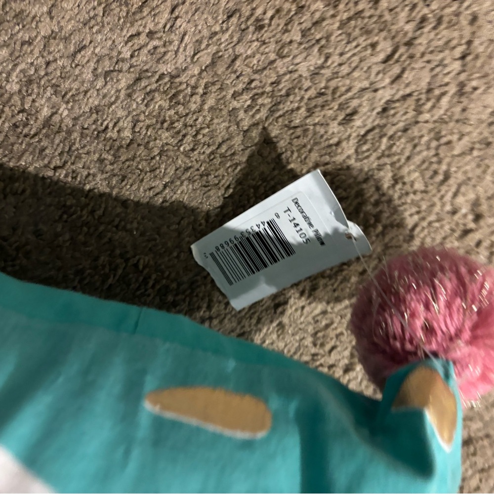 New simply southern Pink and Teal Elephant Throw Pillow - Picture 2 of 3